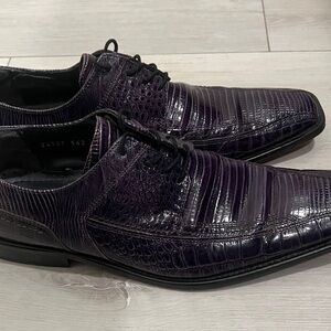 Elegant Purple Stacy Adams Men's Lizard/Croc Print Dress Shoes